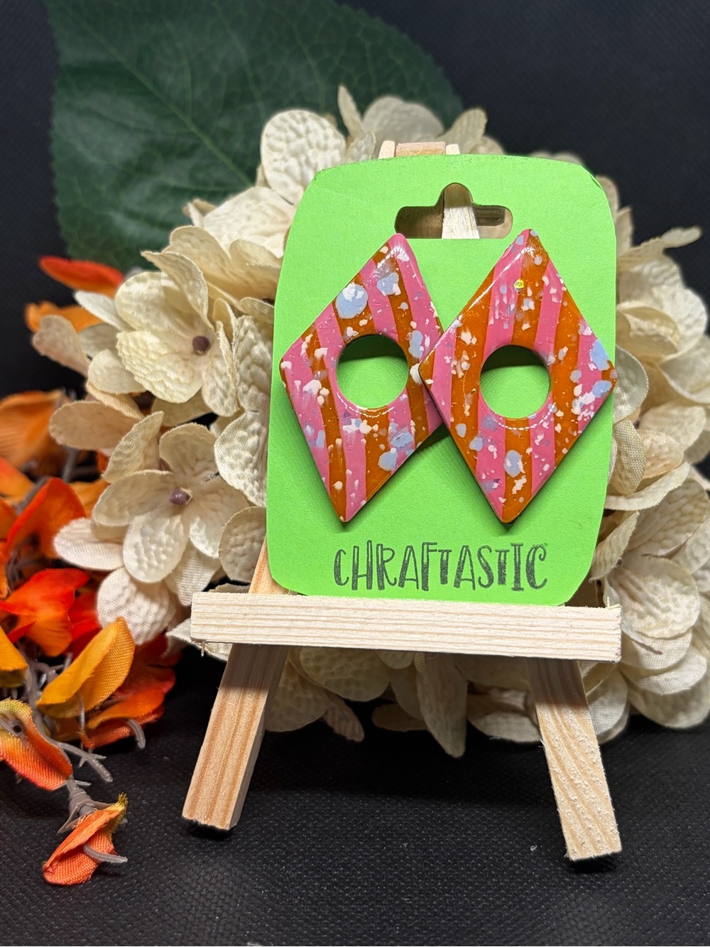 Orange & Pink Diamond Earrings